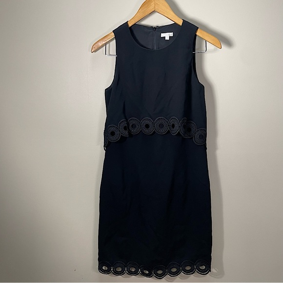 Shoshanna Dresses & Skirts - Shoshanna Black Double Circle Embroidered Sleeveless Dress Size 4